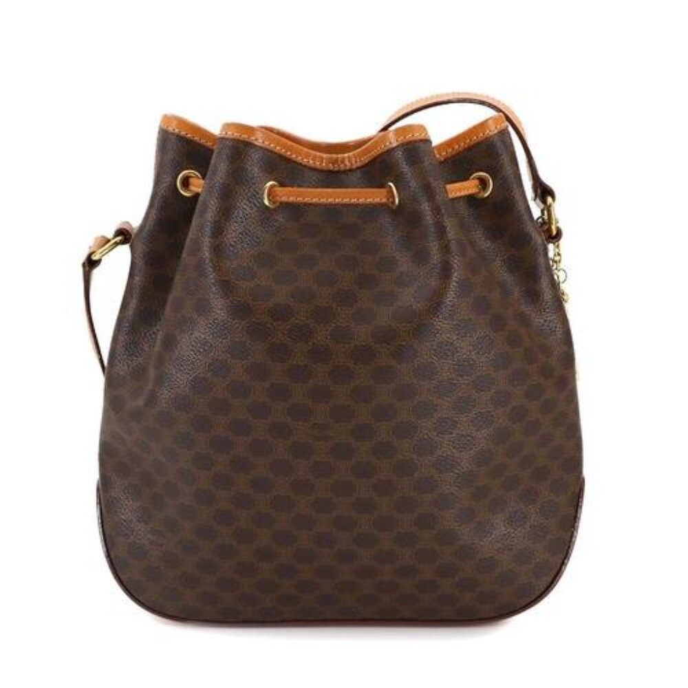 CELINE Macadam Shoulder Bag Leather Brown Gold Hardware - COA included - Picture 2 of 10